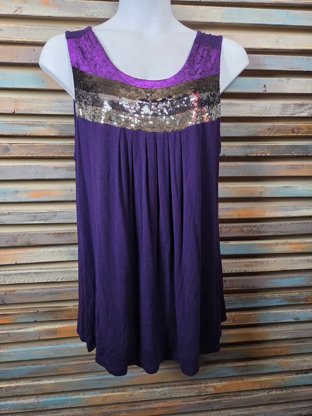 Lane Bryant 18/20 Purple Sequin Sleeveless Tunic Top